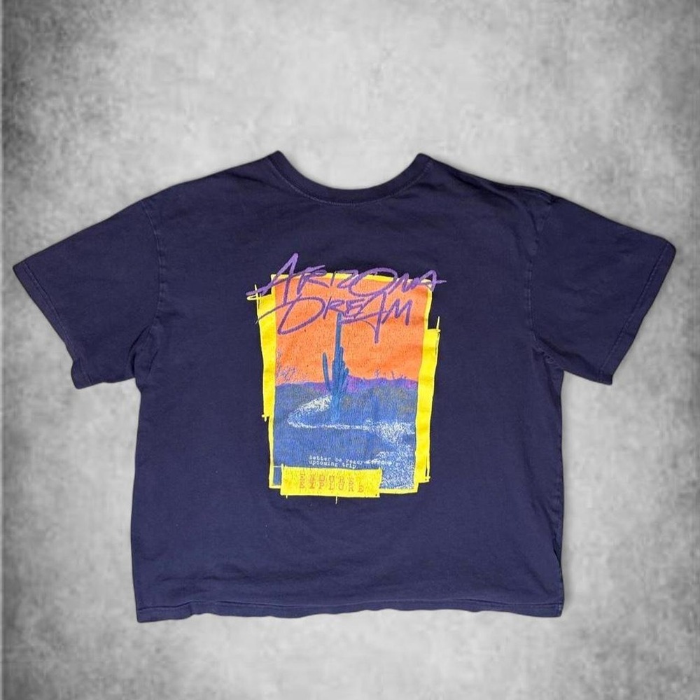 HM Arizona Dream Sunset Desert Graphic T-Shirt Mens XL Navy Blue Relaxed Fit